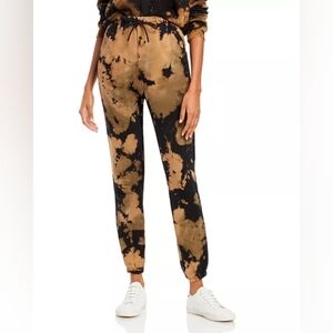 Cotton Citizen Black and Tan Tie-Dye Joggers